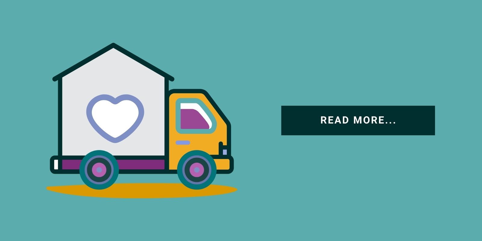 An illustration of a truck with a button that says, "Read More..."
